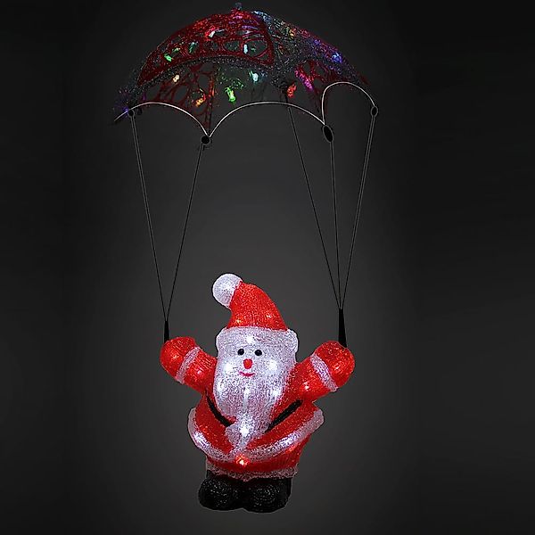 LED Acryl Figur Weihnachtsmann mit Fallschirm günstig online kaufen