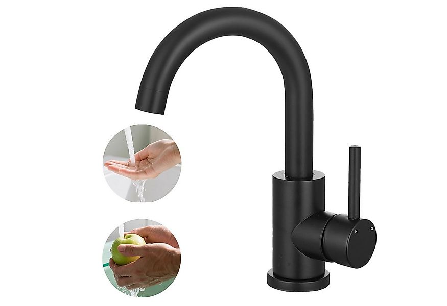 AICA Waschtischarmatur Wasserhahn Bad 360° Drehbar, Warm&Kaltwasser Mischba günstig online kaufen