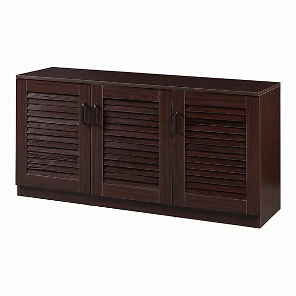 en.casa Schuhschrank »Løten« Schrank mit sechs Ablagen 125x36x62cm Wenge günstig online kaufen