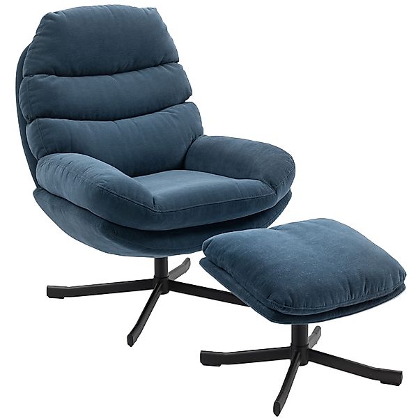 HOMCOM Relaxsessel mit Hocker Sessel Loungesessel mit Chenille-Optik breite günstig online kaufen