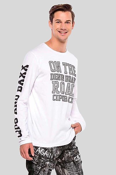 Cipo & Baxx T-Shirt "Langarmshirt", mit coolen Ziersteinen günstig online kaufen
