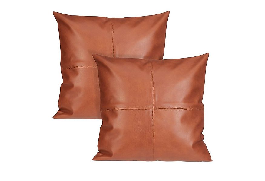 relaxdays Kissenbezüge Kissenbezug in Lederoptik 2er Set günstig online kaufen