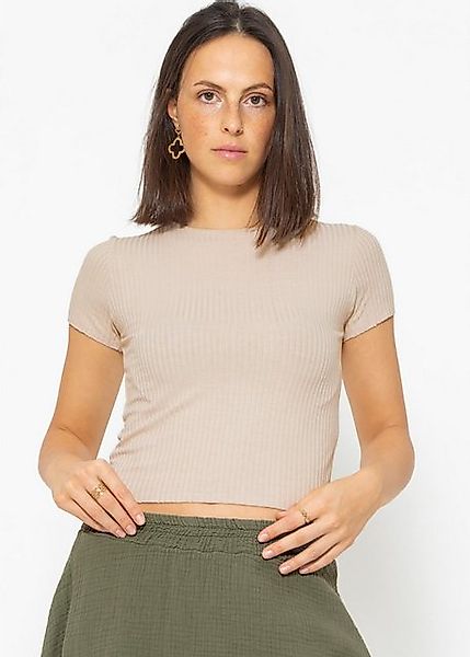 SASSYCLASSY Kurzarmshirt Geripptes T-Shirt Damen mit Rundhalsausschnitt Fig günstig online kaufen