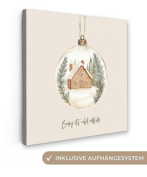 OneMillionCanvasses® Leinwandbild Zitat - Winter - Weihnachten - Beige - We günstig online kaufen