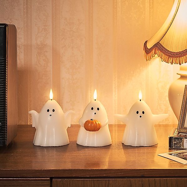 3er Set TruGlow® LED Kerzen Echtwachs Geister günstig online kaufen