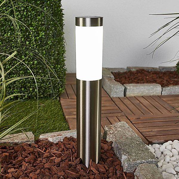 Lindby LED-Solarlampe Aleeza, 61 cm, Edelstahl, Erdspieß günstig online kaufen
