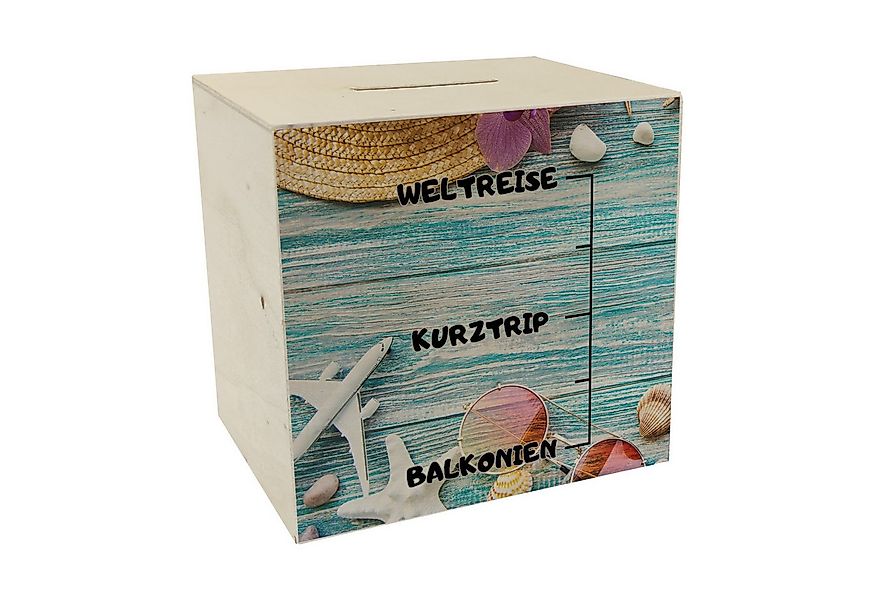 speecheese Spardose Urlaub Level Skala Spardose aus Holz günstig online kaufen