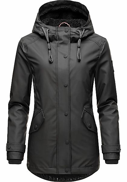 Navahoo Regenjacke "Lindraa" mit Kapuze stylische Outdoorjacke mit Teddyfel günstig online kaufen
