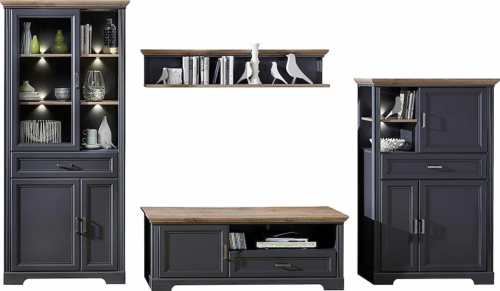Innostyle Wohnwand "Jasmin", (Set, 4 St.), inkl. LED-Beleuchtung, mit Soft- günstig online kaufen