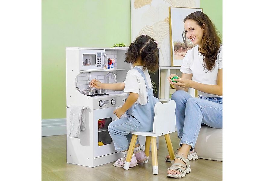 AIYAPLAY Spielküche mit Spielzeug Telefon, Kreidetafel, Mikrowelle, Herd, S günstig online kaufen
