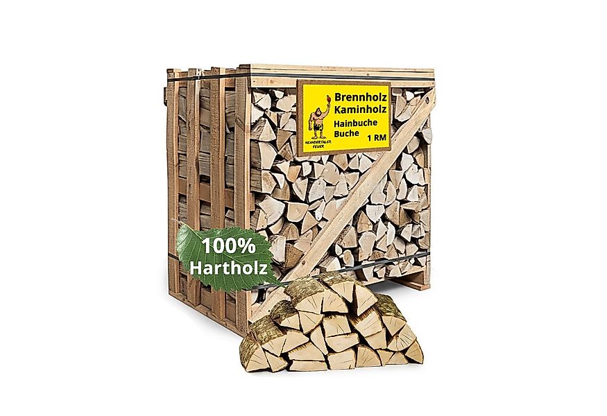 Neandertaler Feuer Kaminholz Brennholz Buche Hartholz Raummeter Box Palette günstig online kaufen