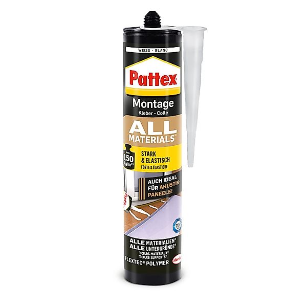 Pattex Montagekleber All Materials für Akustikpaneele 450 g Weiß günstig online kaufen