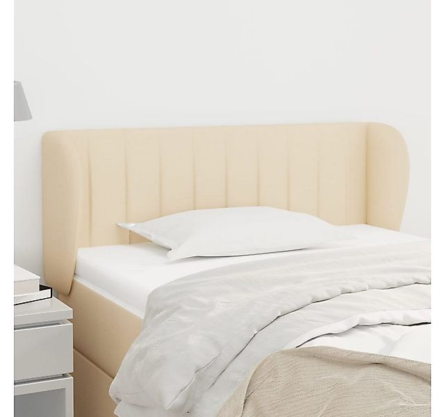 vidaXL Bett, Kopfteil mit Ohren Creme 103x23x78/88 cm Stoff günstig online kaufen