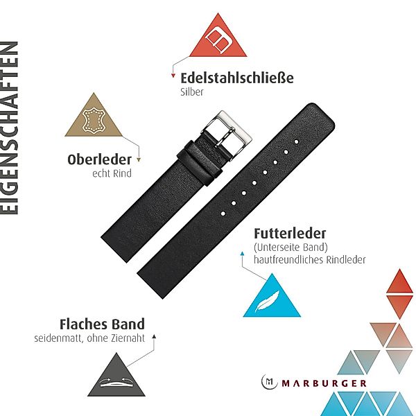 MARBURGER Uhrenarmband 14mm Leder passend für günstig online kaufen