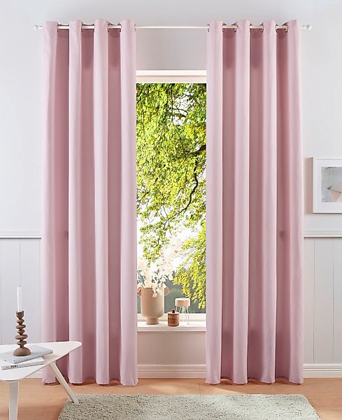 my home Vorhang "Parry" Ösen 2 Stk. tlg. 2-er Set, blickdicht, monochrom, b günstig online kaufen