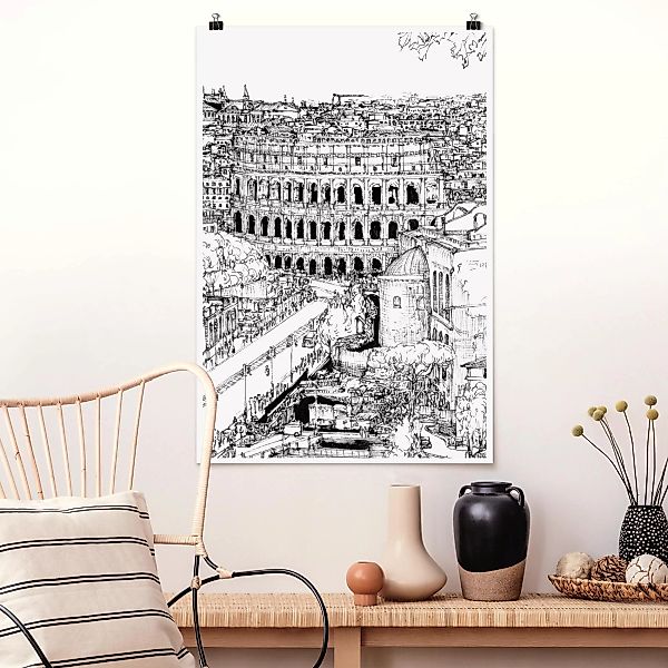 Poster Architektur & Skyline - Hochformat Stadtstudie - Rom günstig online kaufen