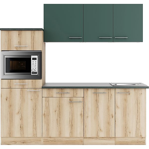 Optifit Küchenzeile KPSL 2181-9+ Sav.405/Liv.290 Steingrün/Wildeiche Nb. 21 günstig online kaufen