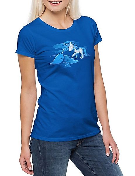 Urban Backwoods Print-Shirt Unicorn Unihorn Damen T-Shirt Einhorn Regenboge günstig online kaufen