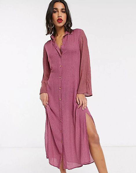 Closet – Hemdkleid in Rosa mit Bindedetail vorne günstig online kaufen