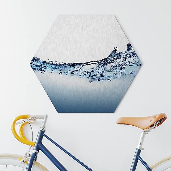 Hexagon-Alu-Dibond Bild Fizzy Water günstig online kaufen