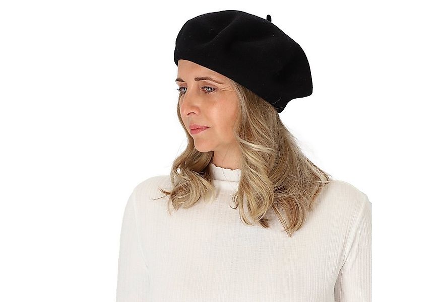 halsüberkopf Accessoires Baskenmütze Filzbaske aus reinem Wollfilz günstig online kaufen