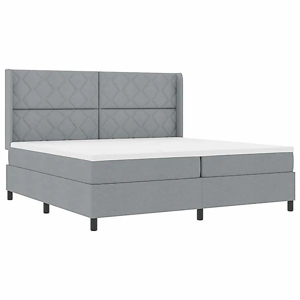 vidaXL Boxspringbett mit Matratze Hellgrau 200 x 200 cm Stoff 3341728 günstig online kaufen