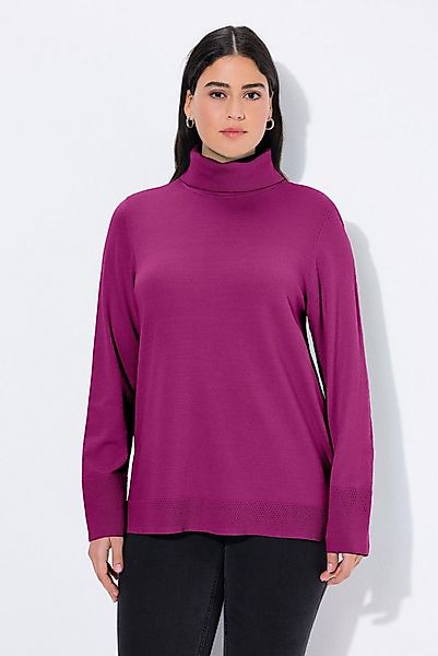 Ulla Popken Strickpullover Rollkragenpullover breite Rippbündchen Langarm günstig online kaufen