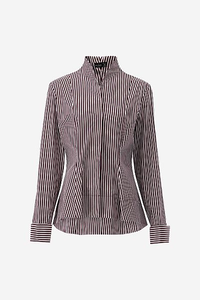 Kelchkragenbluse aus popeline gestreift günstig online kaufen