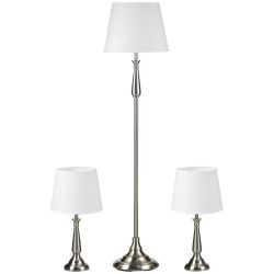 HOMCOM Stehlampe 3er-Lampenset inkl. 2 Tischleuchten, günstig online kaufen