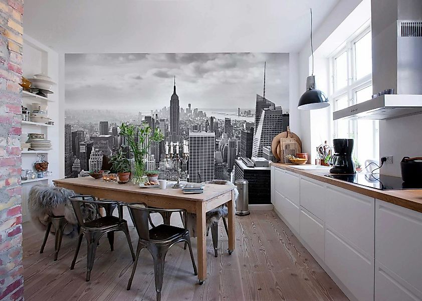 Sanders & Sanders Fototapete New York Grau 368 x 254 cm 612204 günstig online kaufen