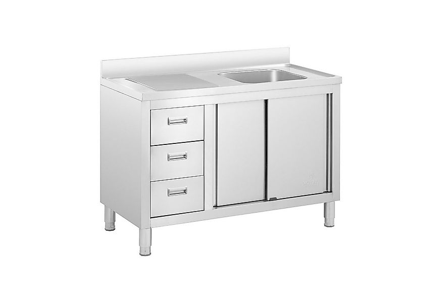 Royal Catering Spülenschrank 120 x 60 x 94 cm Spülenunterschrank Becken Ede günstig online kaufen