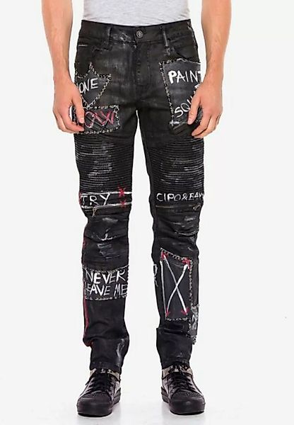 Cipo & Baxx Straight-Jeans mit coolen Schriftzügen günstig online kaufen
