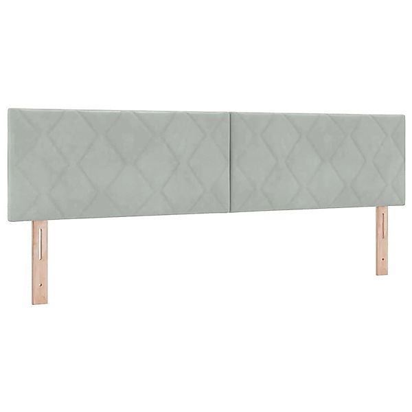 vidaXL LED Kopfteil mit LED-Streifenleuchten Hellgrau 180 cm Samt 3338246 günstig online kaufen