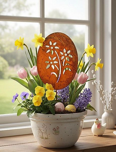 LB H&F Lilienburg Osterei Osterdeko Deko Ostern Frühling Osterei Rost Metal günstig online kaufen