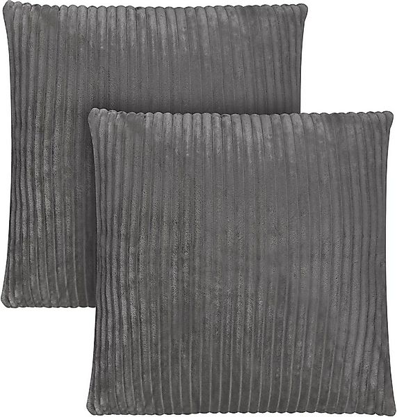 Aspero Dekokissen 2 Kissenbezüge aus Streifen-Flanell 60x60 cm Salta, Sofak günstig online kaufen