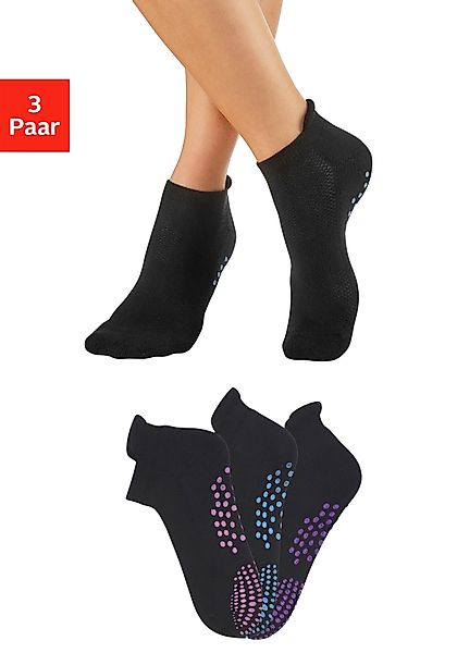 Lavana ABS-Socken, (Packung, 3 Paar), mit farbigen Noppen günstig online kaufen