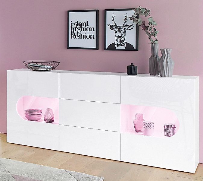 INOSIGN Sideboard Real,Vitrine,Kommode,Schrank, komplett hochglanz lackiert günstig online kaufen