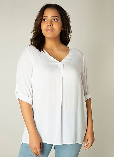 Base Level Curvy Klassische Bluse mit V-Ausschnitt günstig online kaufen