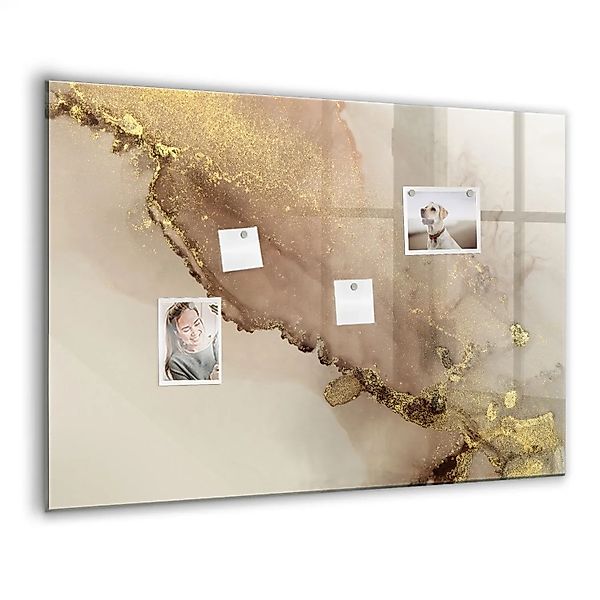 Tulup Magnettafel Glas Goldener Marmor 100x70 cm Magnettafel Zum Schreiben günstig online kaufen