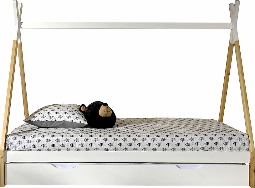 Vipack Kinderbett "TIPI, Kiefer massiv, 2-farbig lackiert, mit Rolllattenro günstig online kaufen