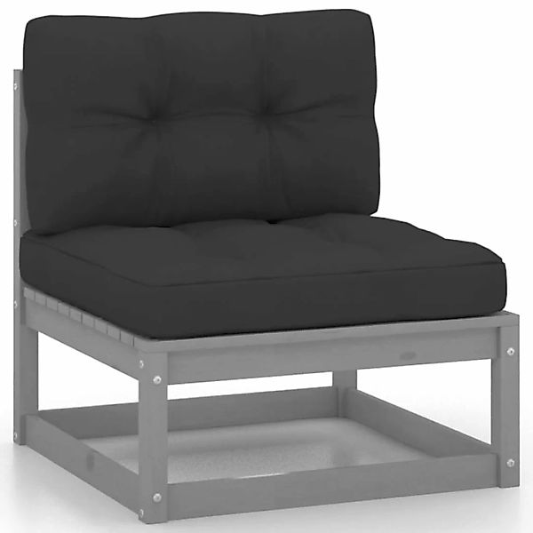 Garten-mittelsofa Mit Anthrazit Kissen Grau Massivholz Kiefer günstig online kaufen