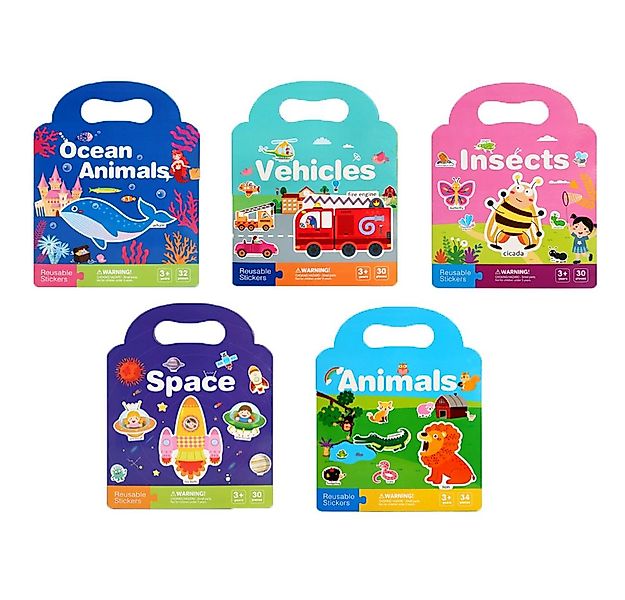 CLTYQ Lernspielzeug 5 Pack Stickerbuch ab 3 4 5 6 Jahre Sticker Book (5-St) günstig online kaufen