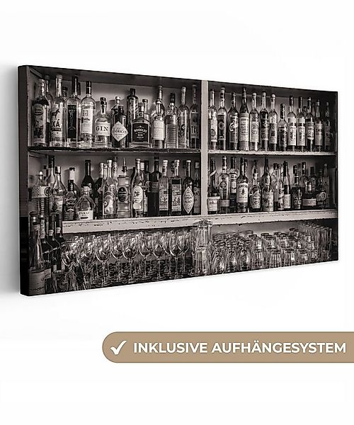 OneMillionCanvasses® Leinwandbild Panorama Bar - Alkohol - Spirituosen - St günstig online kaufen