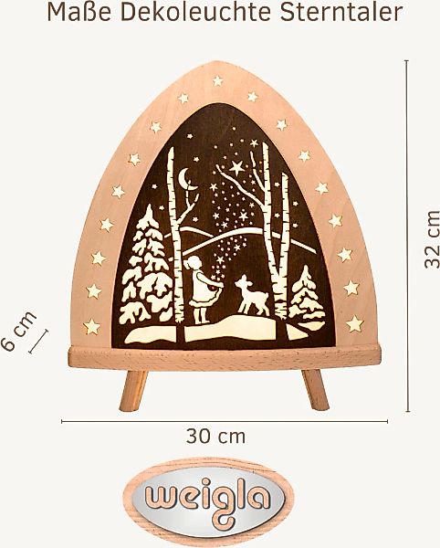 Weigla Lichterbogen »LED Sterntaler, Dekolampe aus Holz, Märchen, NATUR-BRA günstig online kaufen