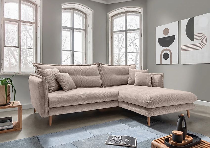 INOSIGN Ecksofa "Lazio modern und bequem, schmale Armlehnen, tolle Detailve günstig online kaufen
