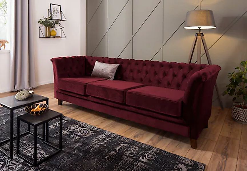 Home affaire Chesterfield-Sofa "Dover", aufwändige Knopfheftung in Chesterf günstig online kaufen