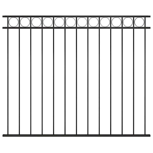 vidaXL Zaunelement Stahl 1,7x1,5 m Schwarz 146319 günstig online kaufen