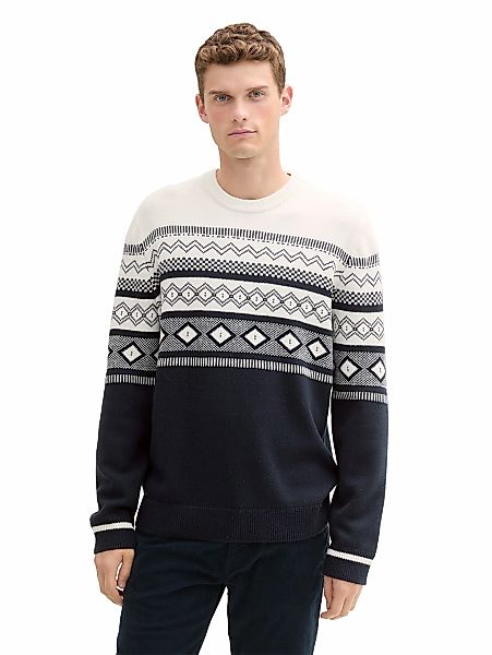 TOM TAILOR Jacquardpullover, mit Colorblock günstig online kaufen