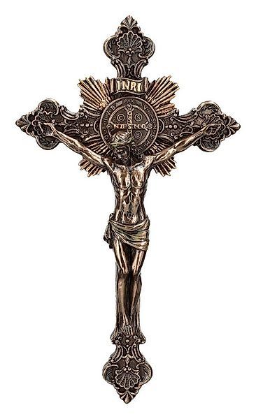 Figuren Shop GmbH Wanddekoobjekt Wand Kruzifix - St. Benedikt Kreuz - Veron günstig online kaufen