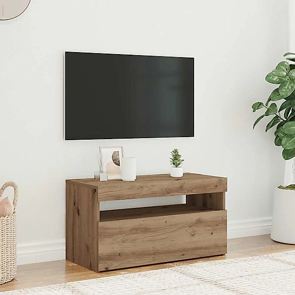 vidaXL TV-Schrank mit LED-Leuchten Artisan-Eiche 75x35x40 cm 856317 günstig online kaufen